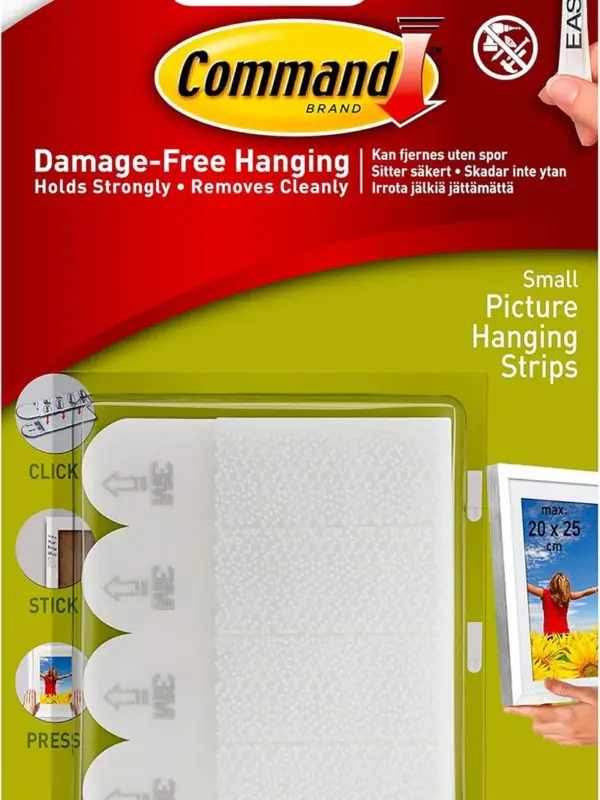 3M Command Small Picture Hanging Strips - Small (4 Pairs)