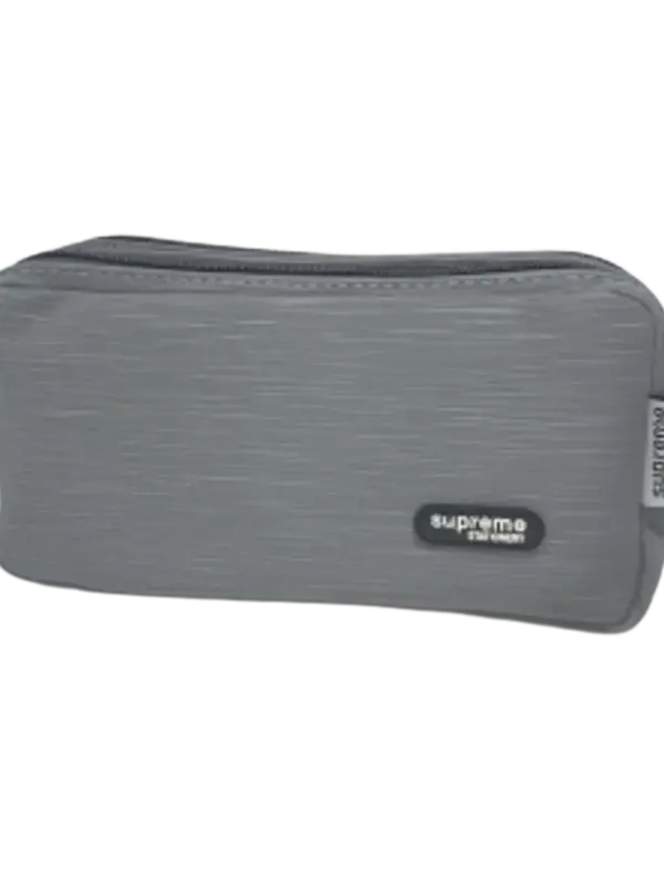 Supreme Double Zip Pencil Case Dark Grey