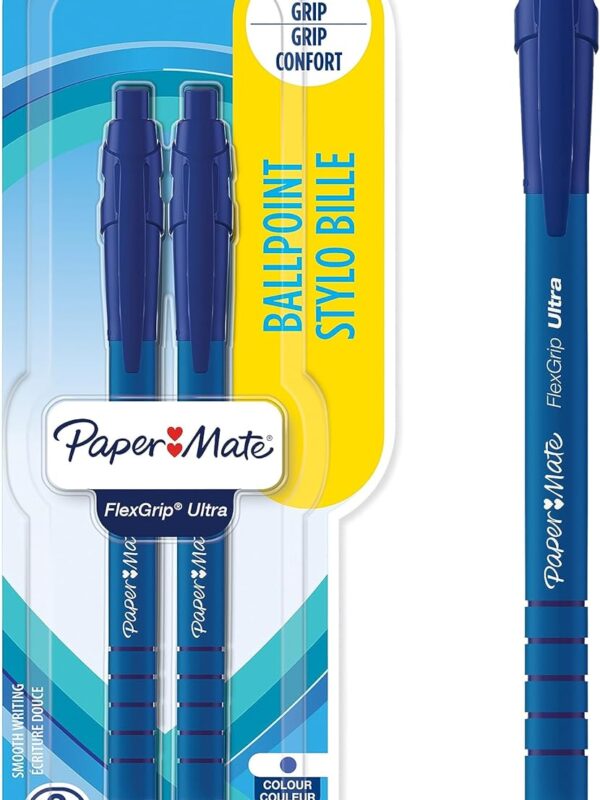 Papermate Flexgrip Ultra Blue Ballpens (2)
