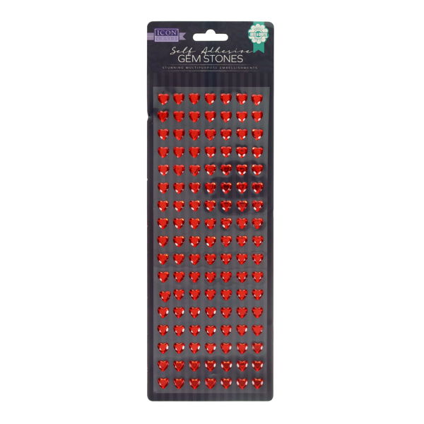 Red Gem Stone Heart Stickers