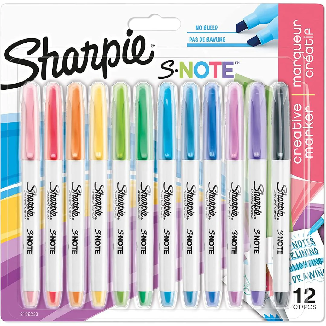 Sharpie S-Note Pastel Highlighters (12)