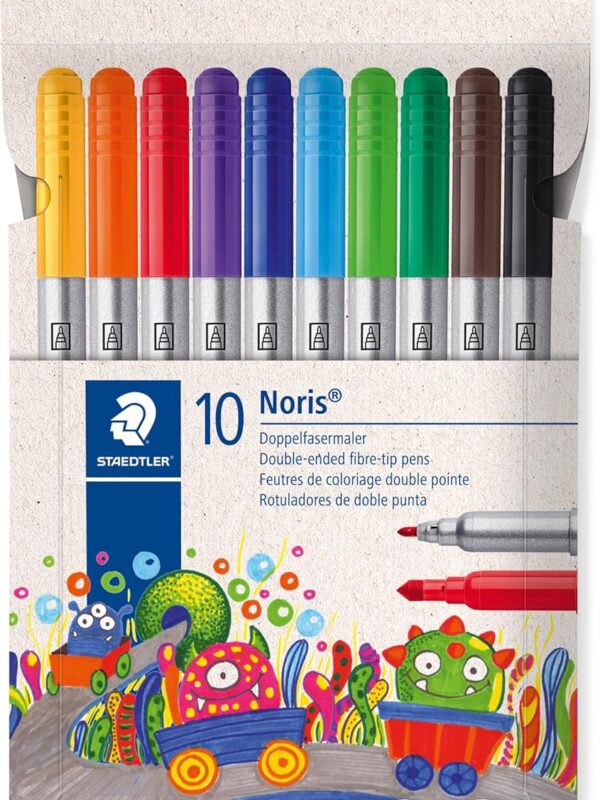 Staedtler Noris Double Ended Fibre Tip Pens (10)