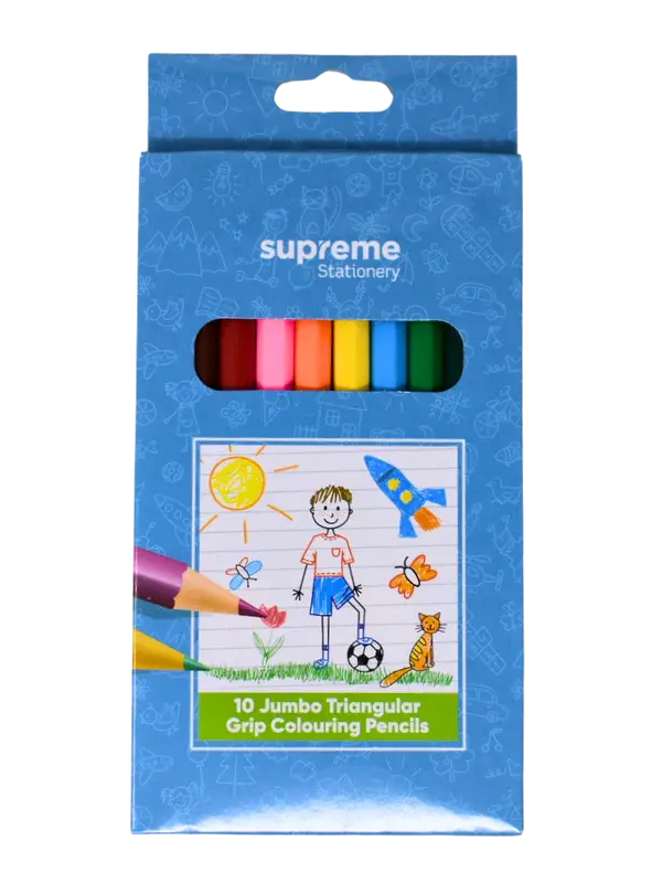 Supreme Jumbo Triangular Colouring Pencils (10)