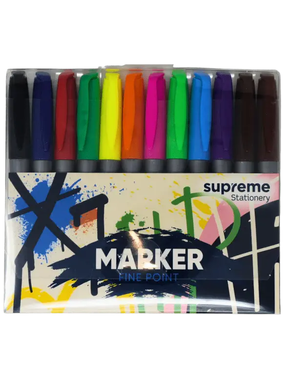 Supreme Permanent Markers Fine Point (12)