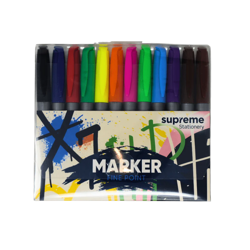 Supreme Permanent Markers Fine Point (12)