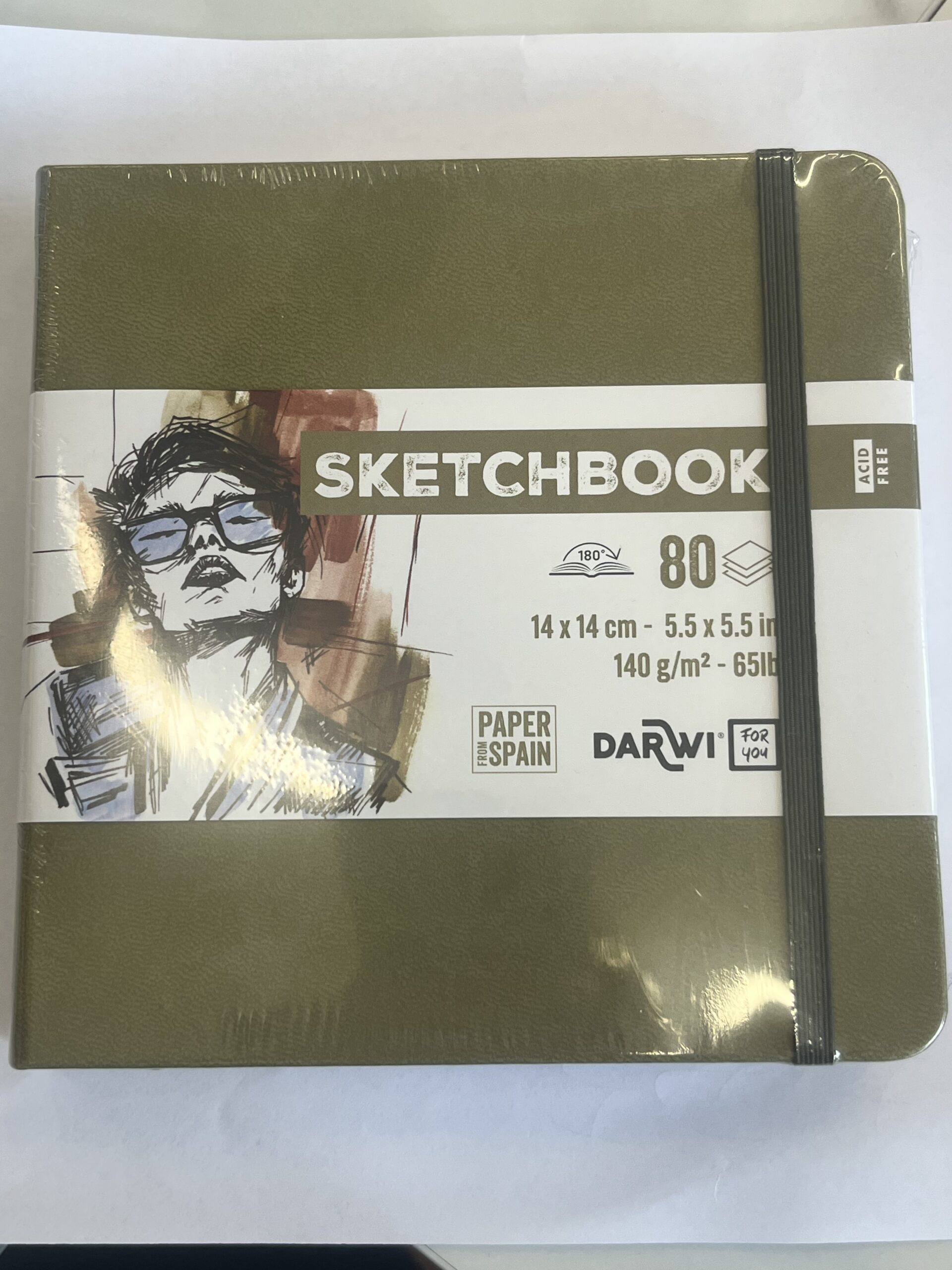 Darwi 14x14cm Sketchbook 140gsm- Khaki